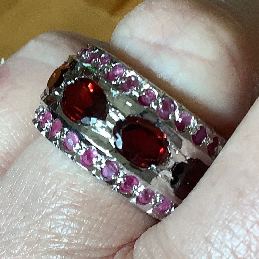 NWOT sterling SILVER 925 GARNET/RUBY RING - Picture 7 of 7